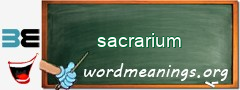 WordMeaning blackboard for sacrarium